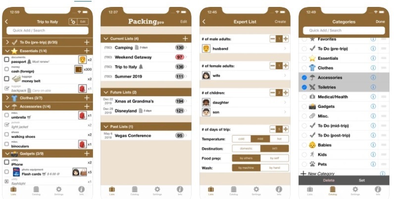 Packing pro app preview.