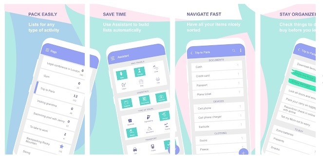 Easy Pack Packing App Preview.