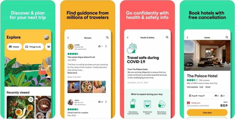 Tripadvisor app preview.