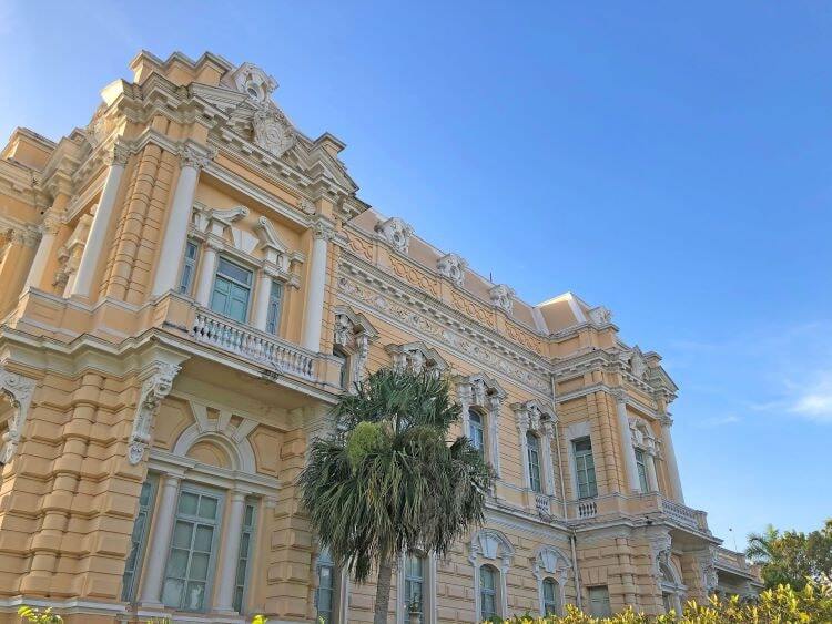 Merida city buildings in mexico.