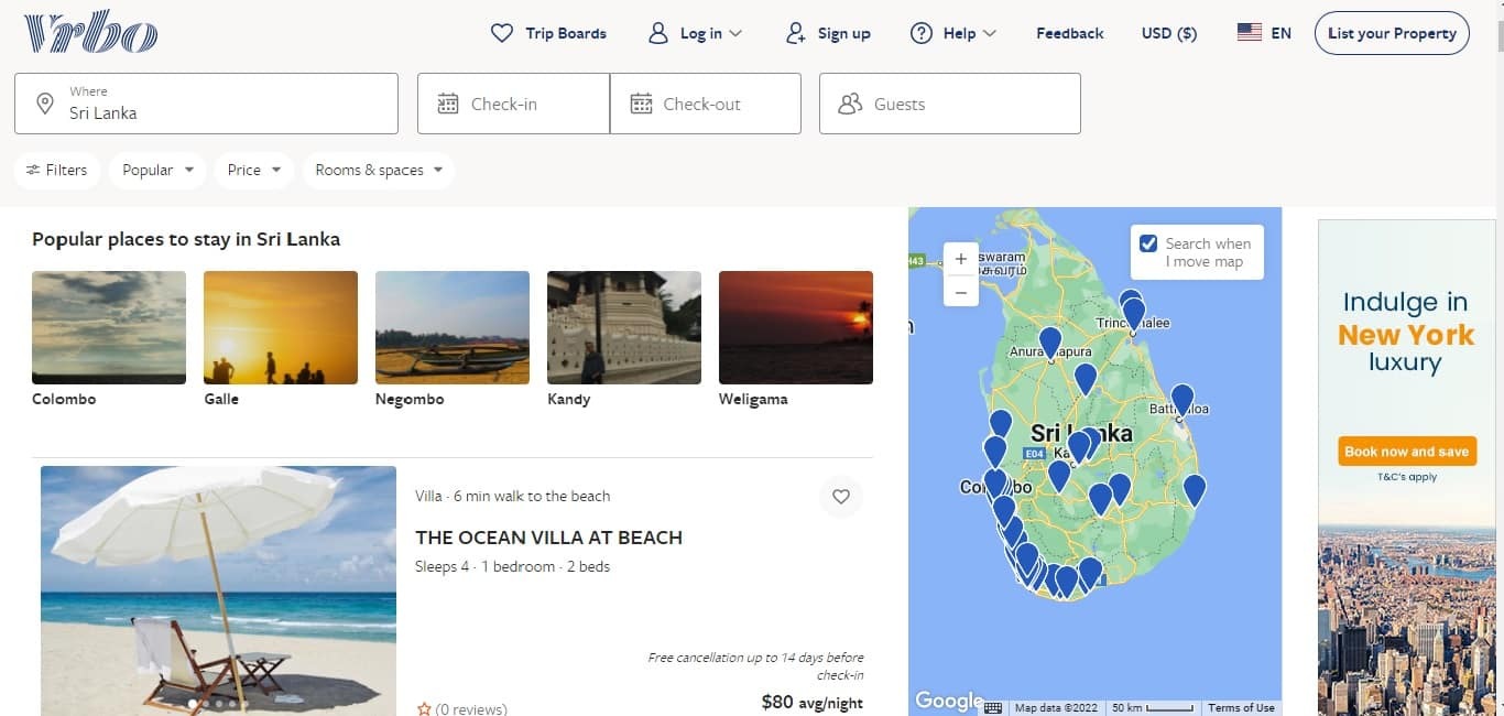 Vrbo see popular places to stay Sri Lanka listings.