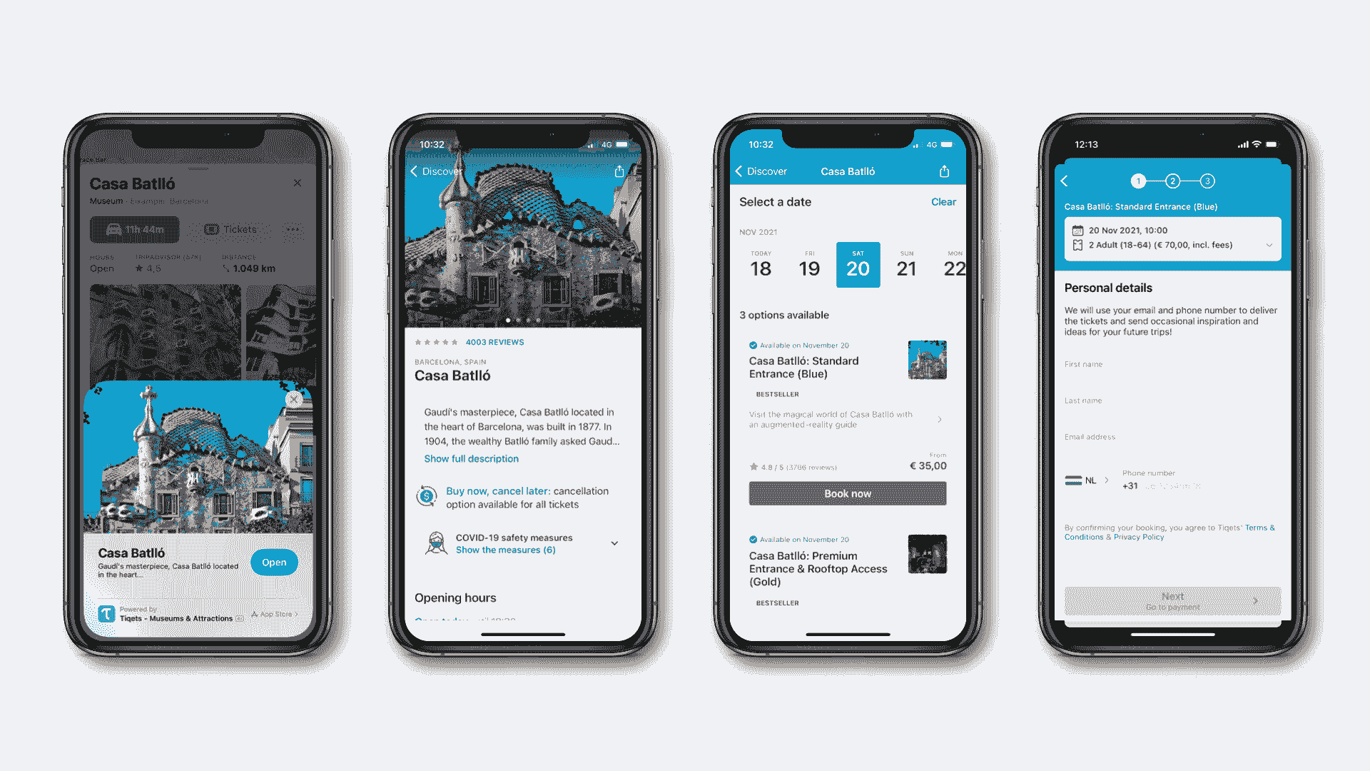 Tiqets app preview.