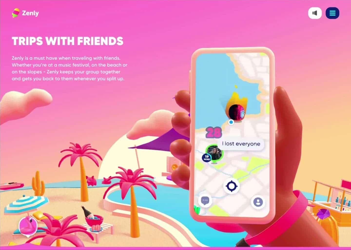 Zenly travel and trips with friends feature.