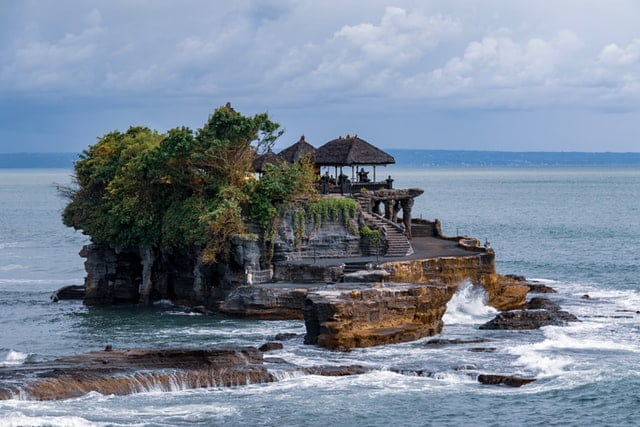 Tanah Lot Temple (a small island temple) in Bali Indonesia