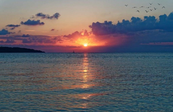 sunset at Yonaha Beach