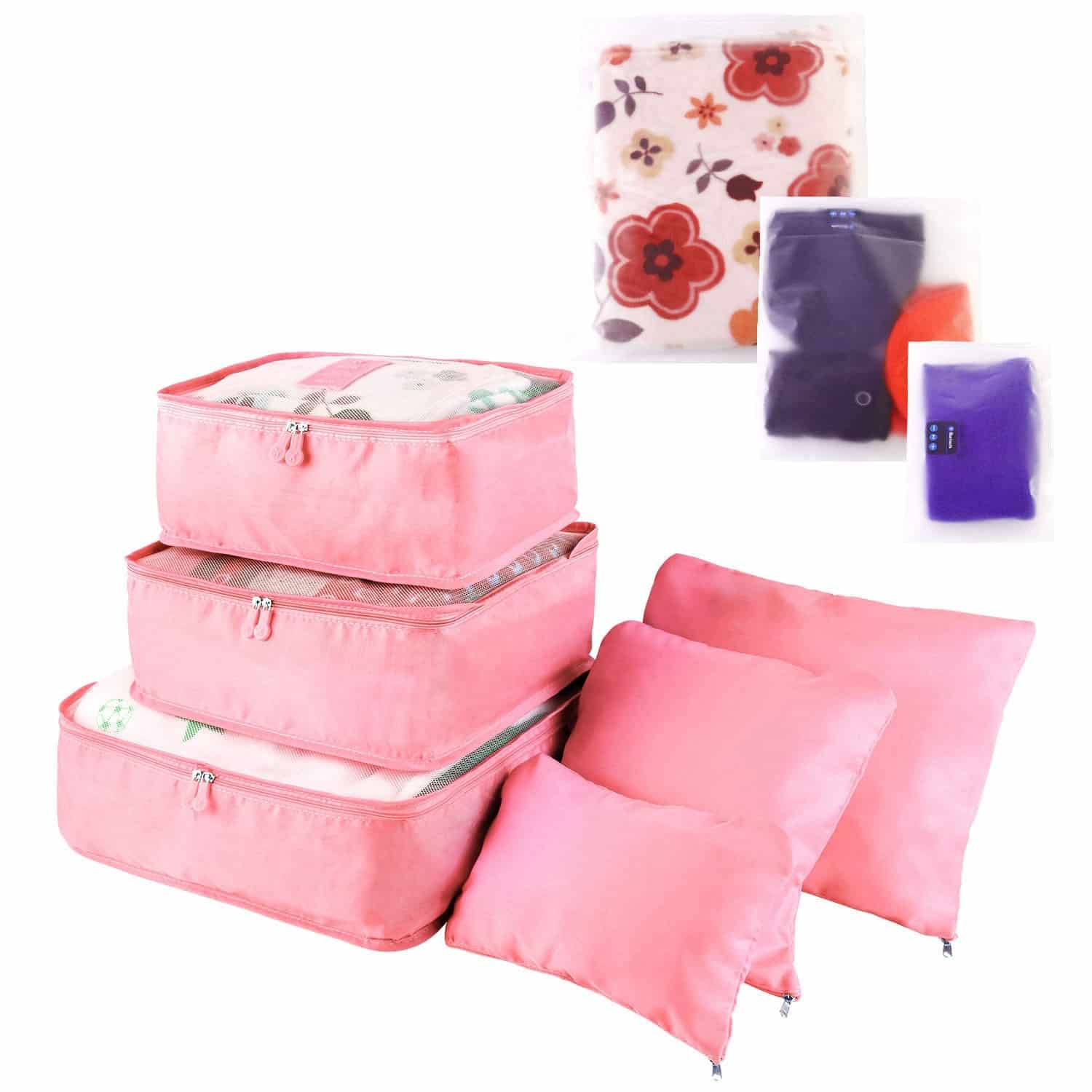 pink packing cube travel organizer