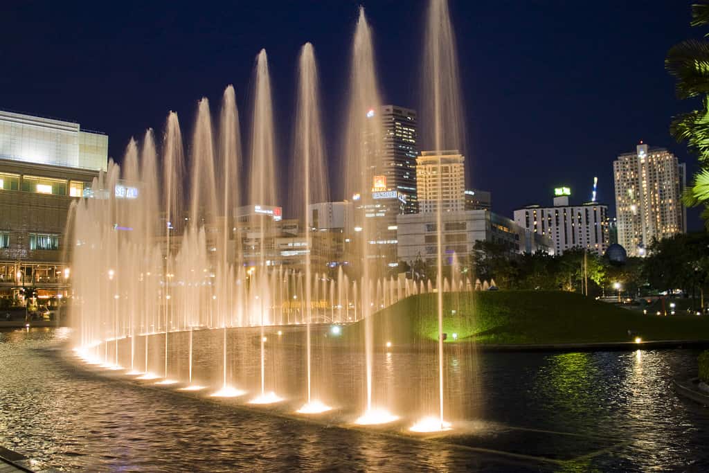 Kuala Lumpur Things to Do: KLCC Park at Night with Fountain