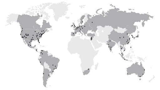 Map of WeWork locations
