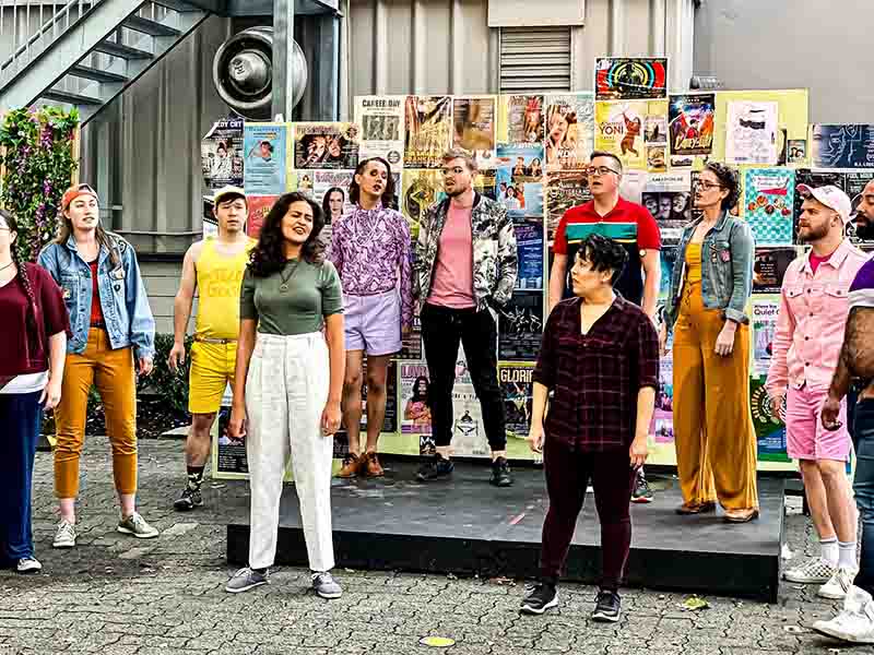 Artists on a stage at Vancouver Fringe Festival