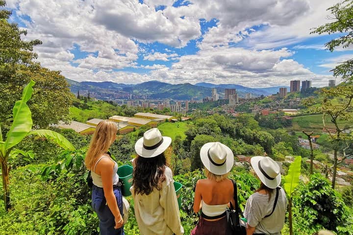 Women overlooking Colombia