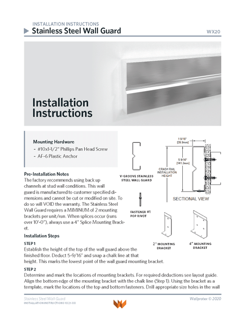 Stainless Steel Wall Guard Wall Protection Wallprotex
