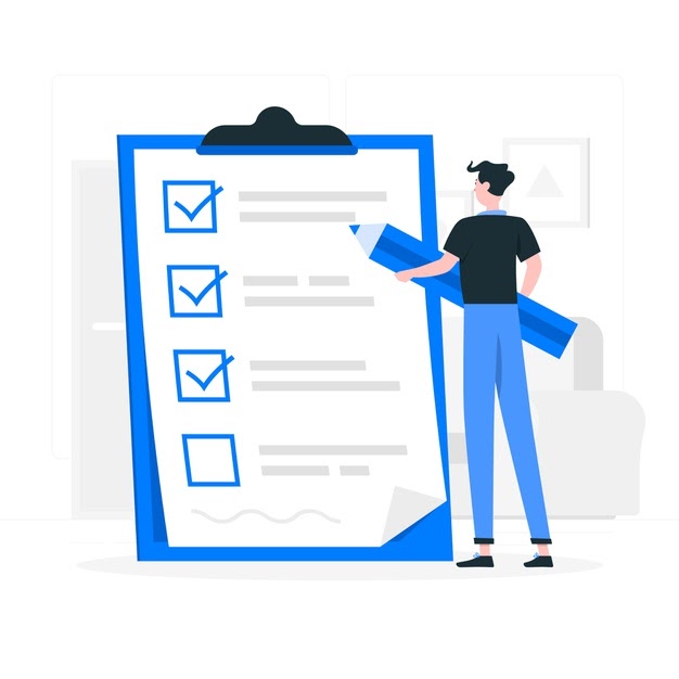 Illustration du concept de la liste de contrôle Vecteur gratuit