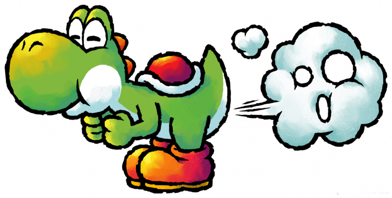 Yoshi with bad wind from the official artwork set for #Yoshi Topsy Turvy on #GameBoyAdvance. #Mario. http://w… | Arte super mario, Dibujos animados sencillos, Yoshi