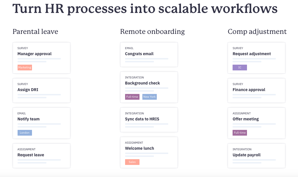 Scalable workflows
