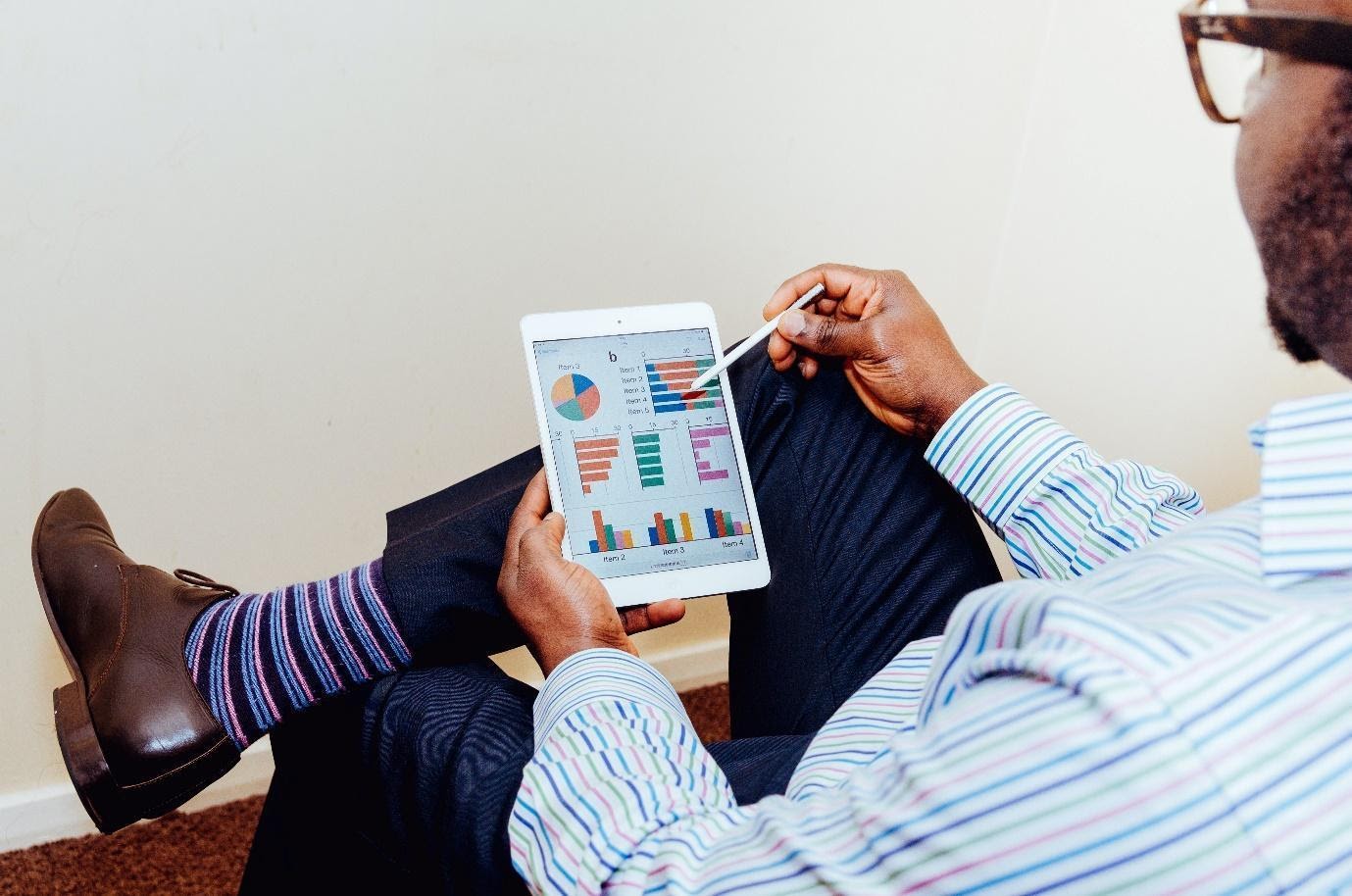HR professional viewing a demo on a tablet