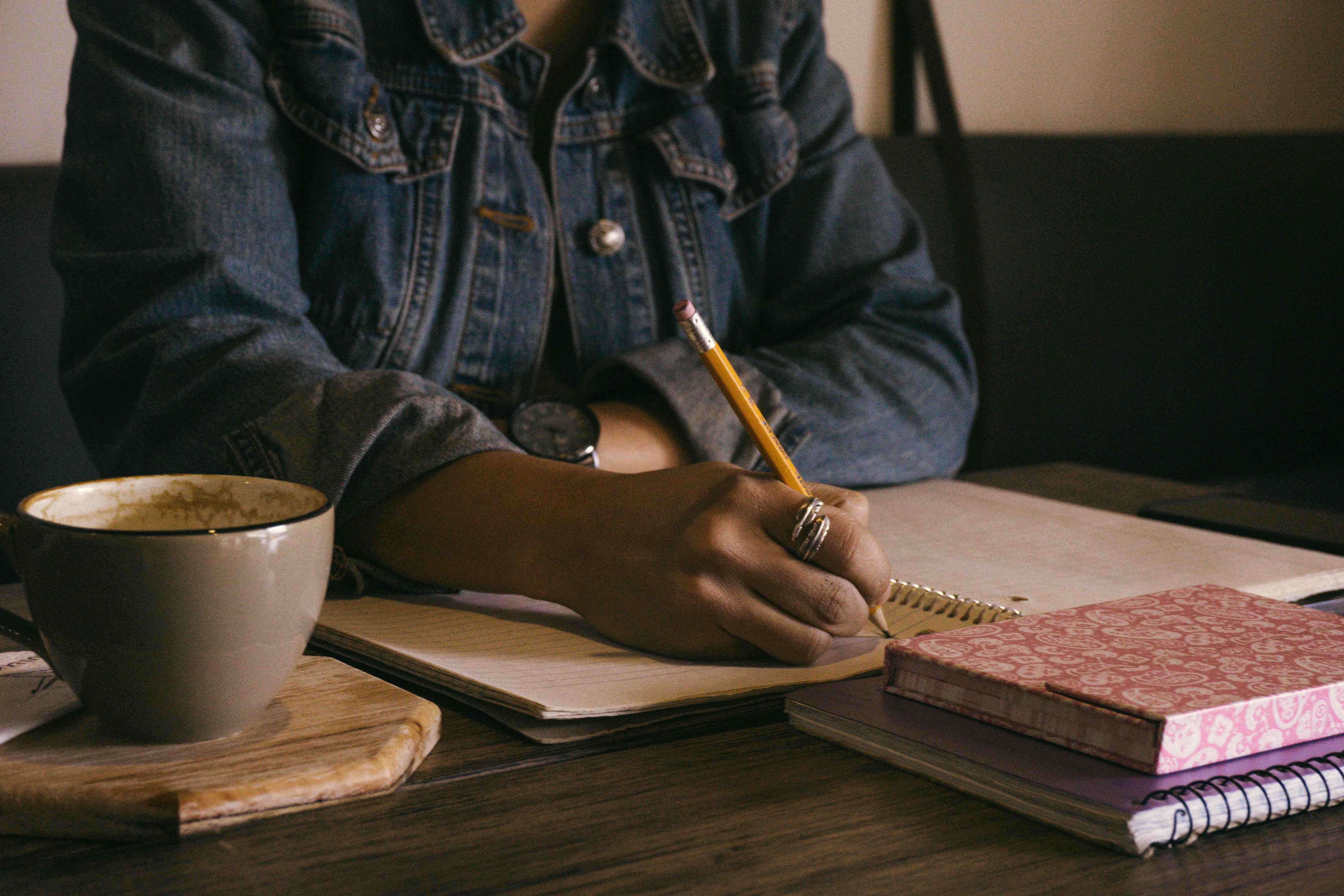 A woman writing RFP templates