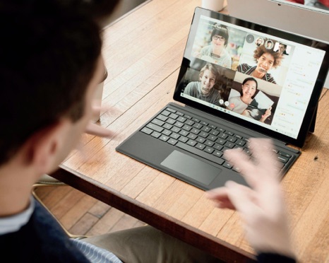A remote worker on a laptop