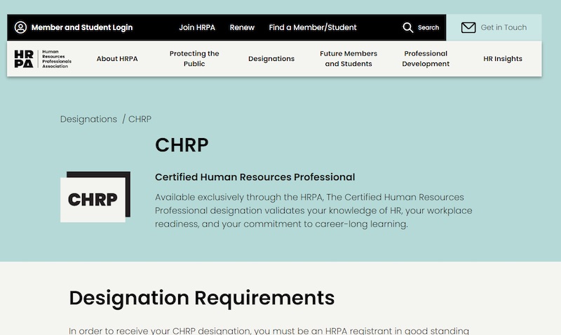 Certified HR Professional course by HRPA