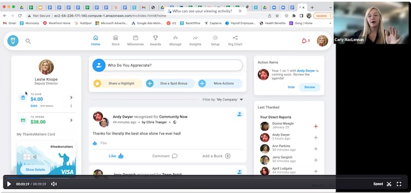 Motivosity's engagement platform