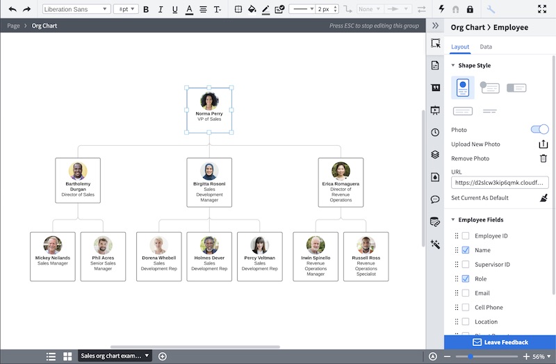 Organizational chart creation platform