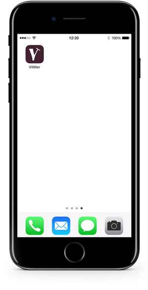 iPhone viser VilMer-ikon som snarvei på hjemskjermen