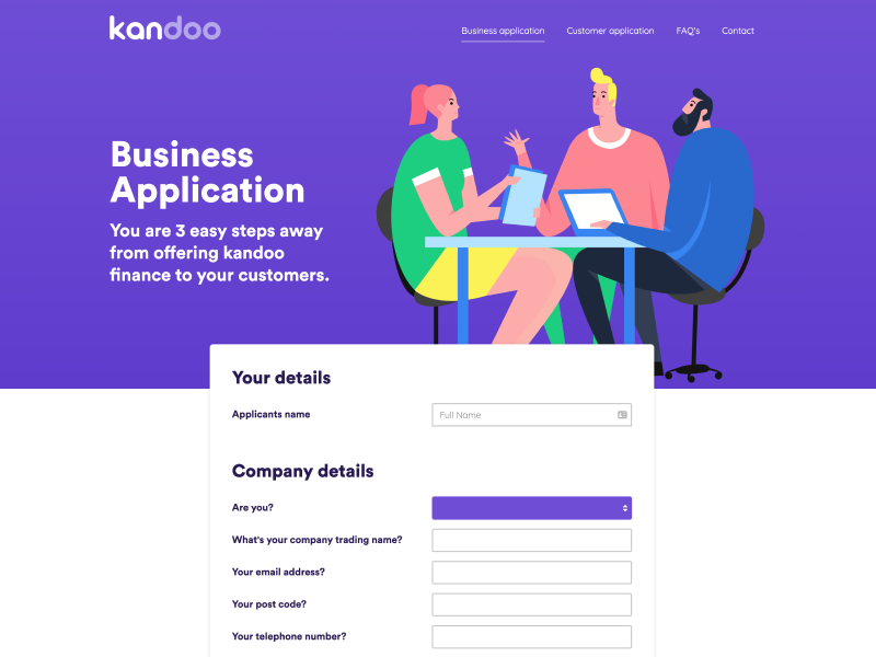 business application website illustration