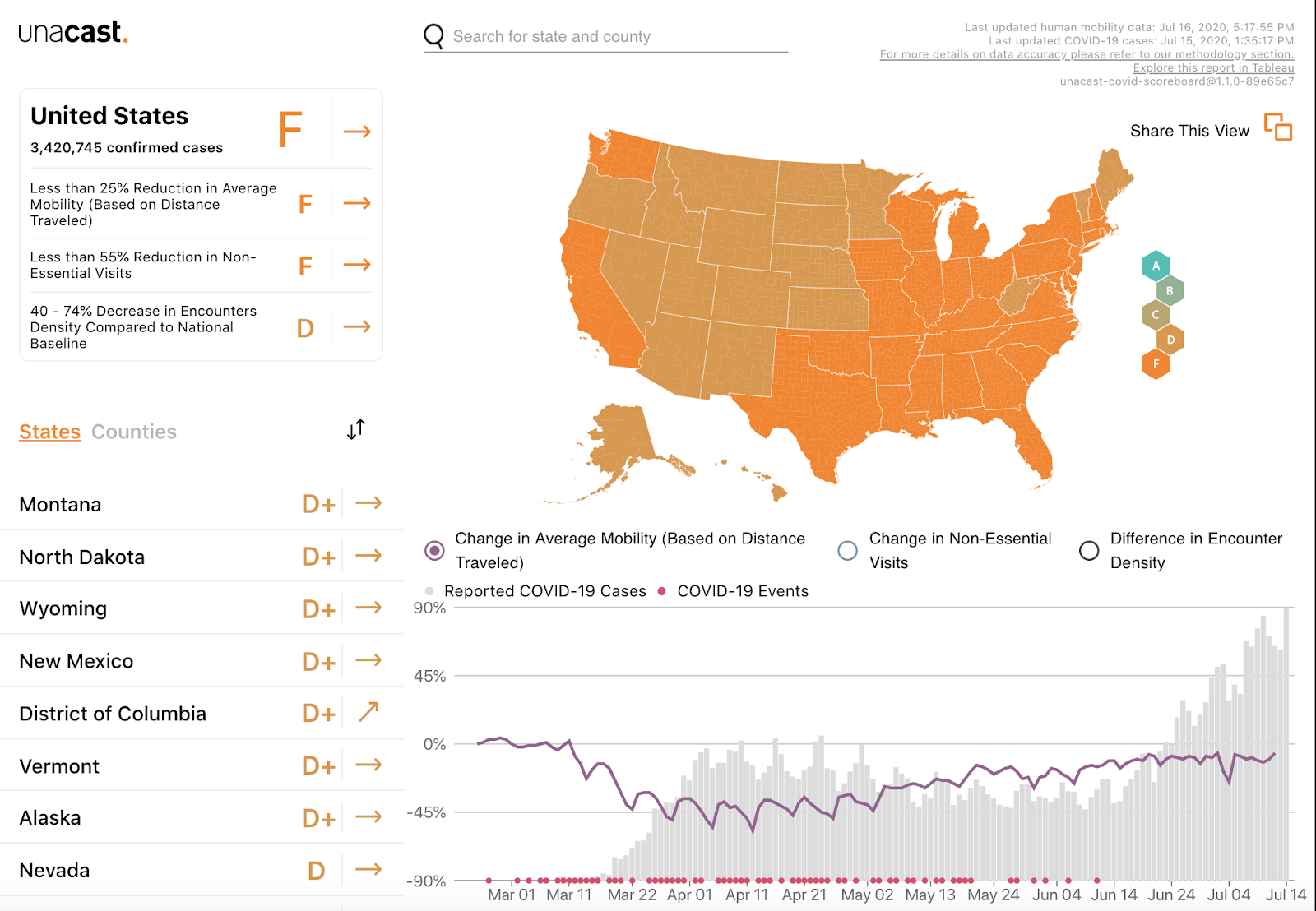USA coverage map