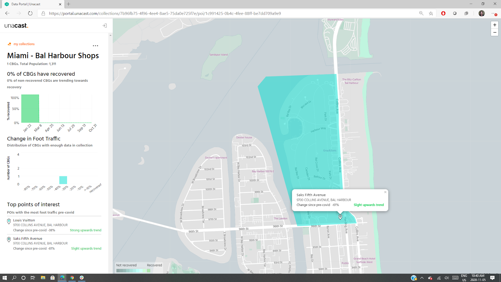 Miami foot traffic map