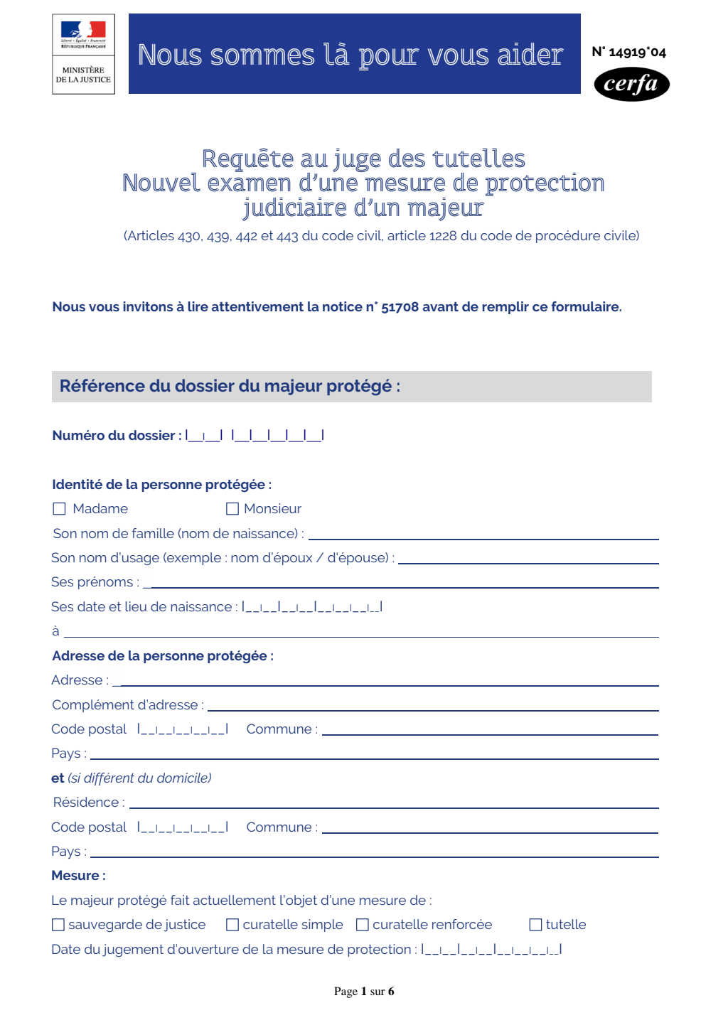 Requête Au Juge Des Tutelles