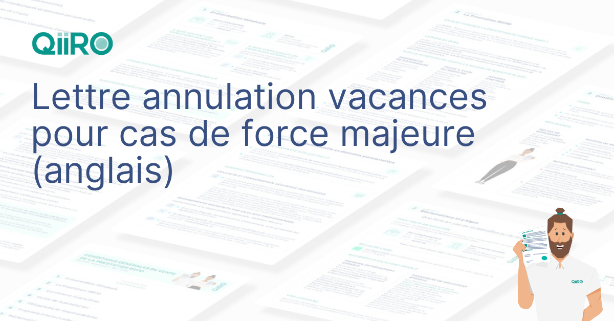 Modèle Lettre Demande D'annulation De Majoration Lettre annulation vacances pour cas de force majeure (anglais) : modèle