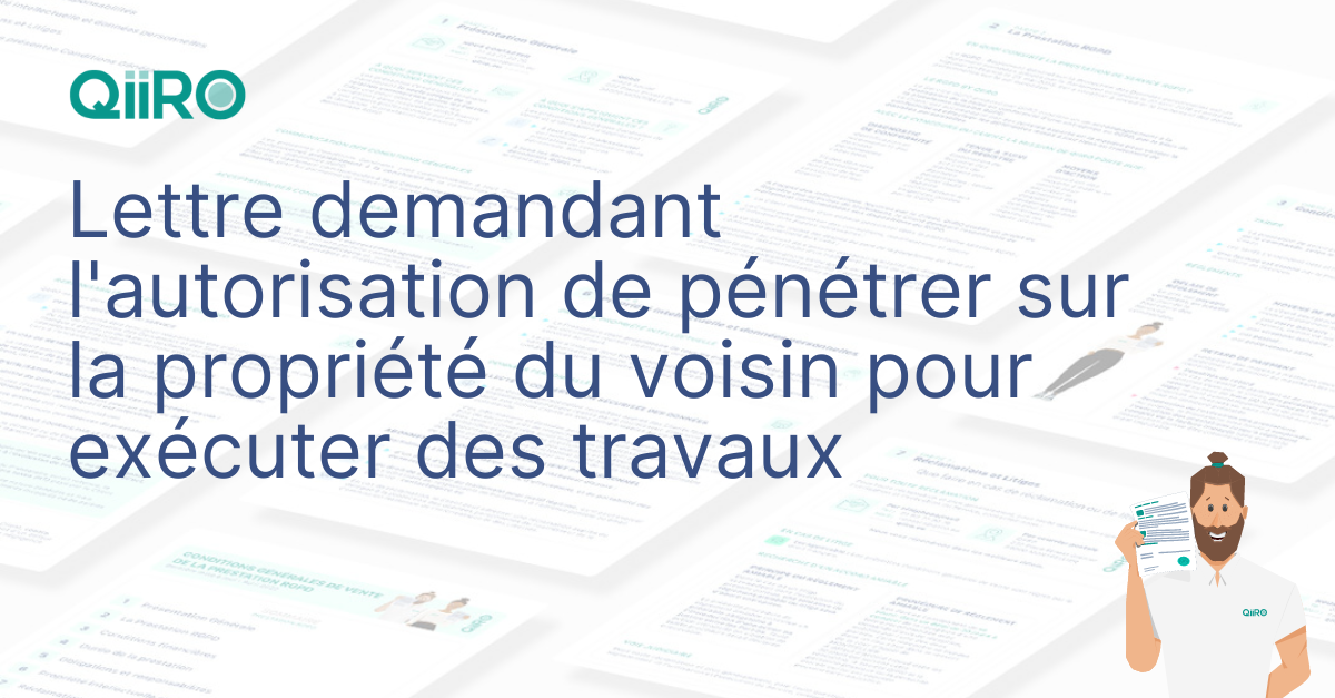 Lettre demandant l'autorisation de pénétrer sur la propriété du voisin