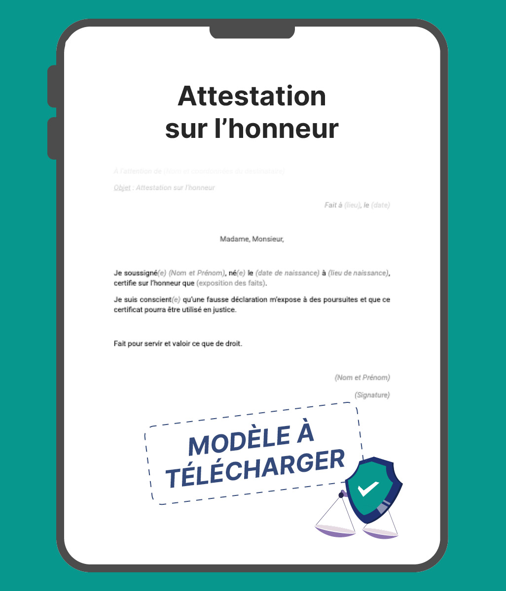 Attestation Sur L Honneur Revenu PUSHE