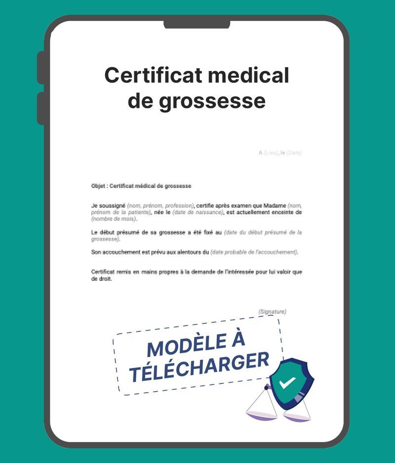 Certificat médical de grossesse modèle gratuit à télécharger