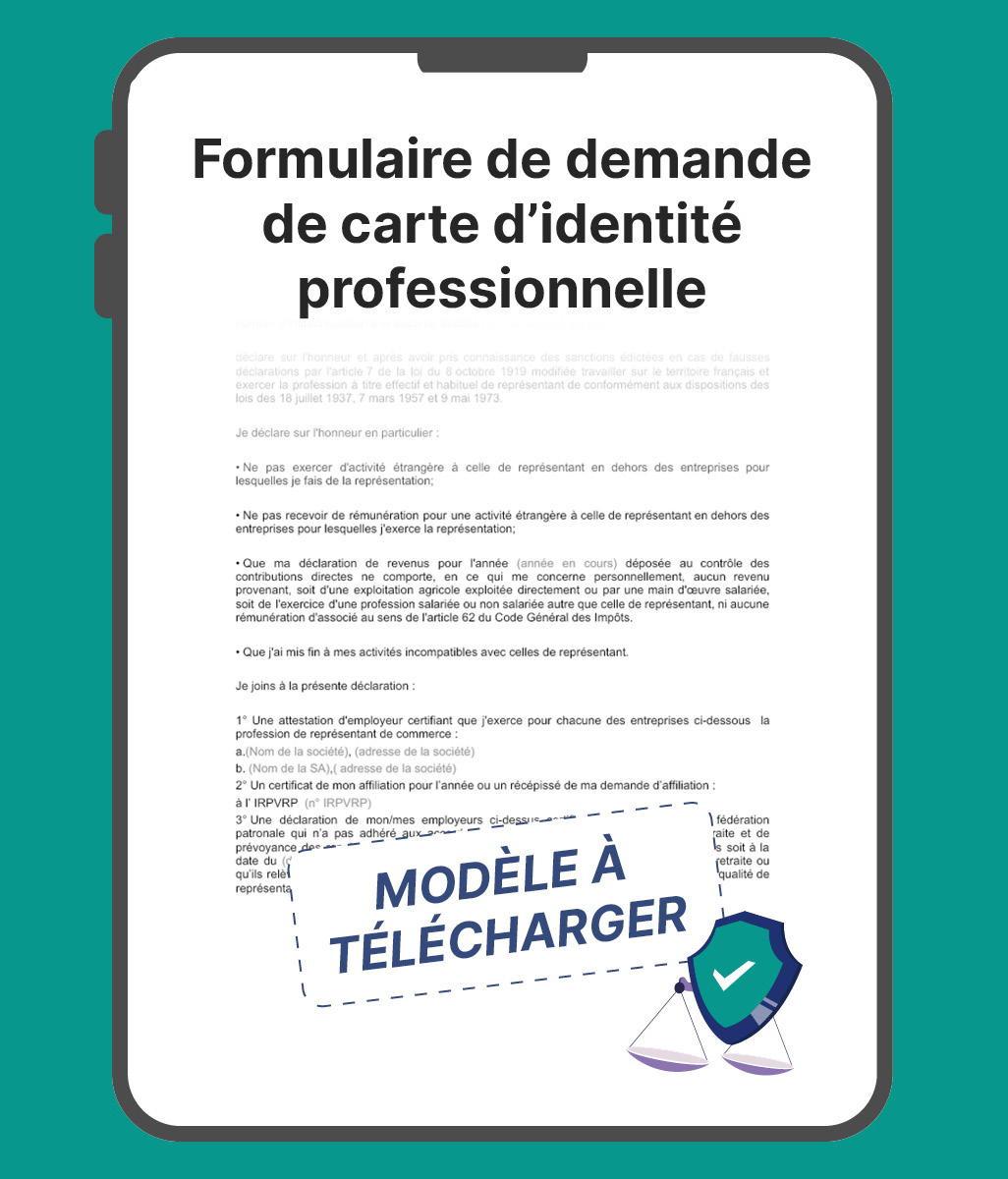 Formulaire de demande de carte d’identité professionnelle : modèle gratuit