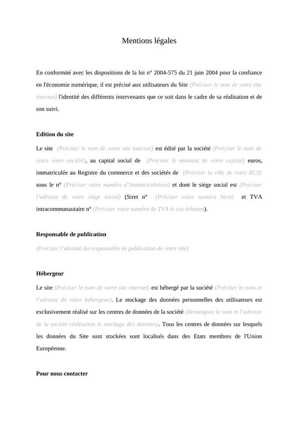 Mentions Legales
