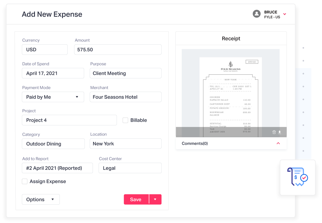 Fyle's webapp for expense reporting