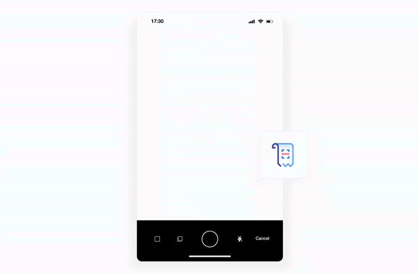 Fyle's mobile app for receipt scanning