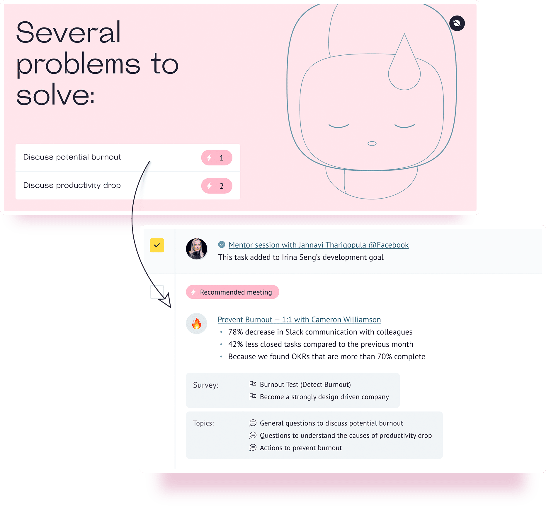 Solve people issues behind dev metrics with recommendations