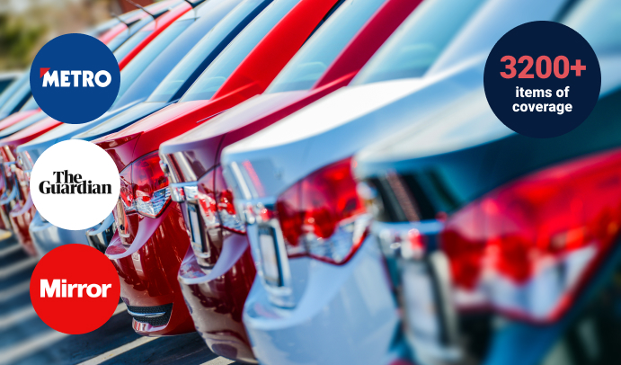 Cars parked with stats
