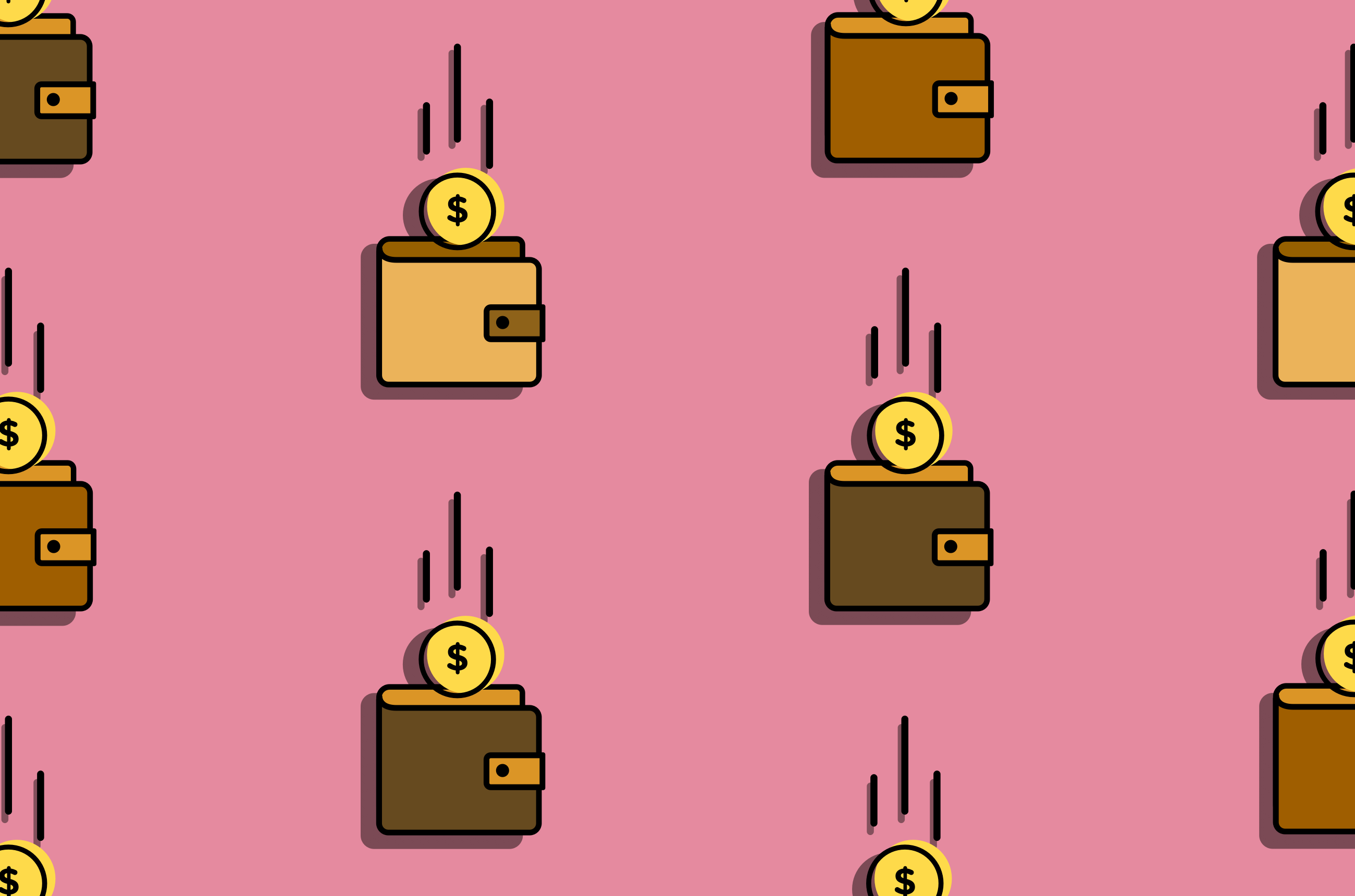 Many coins dropping into many wallets