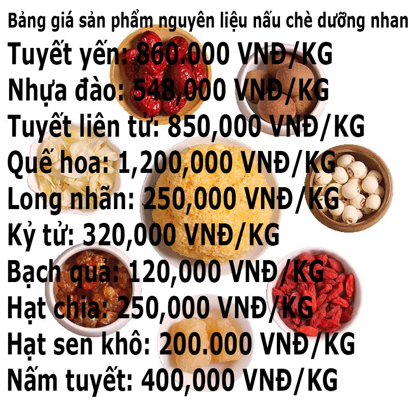 gia ban nguyen lieu nau che duong nhan