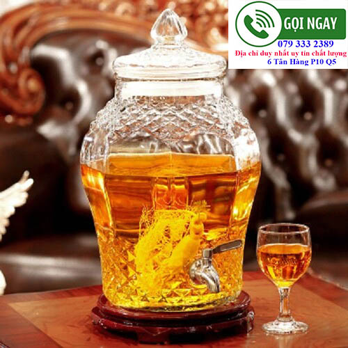 binh ngam ruou thuy tinh 20 lit gia re