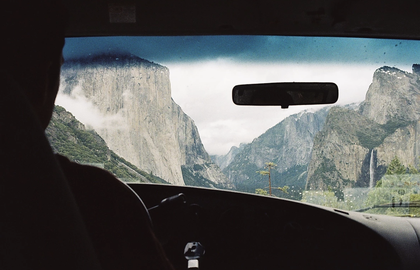 Driving into Yosemite