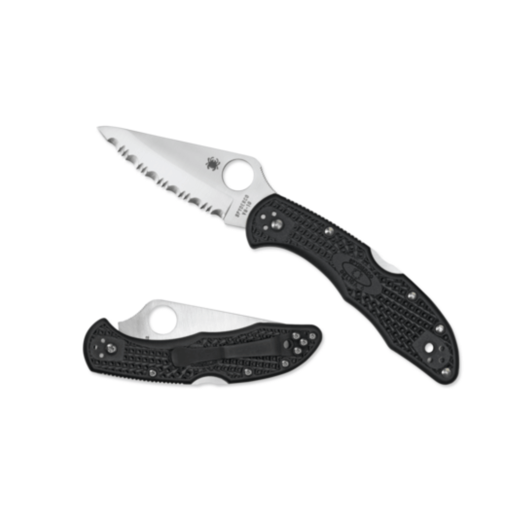 black foldable knife
