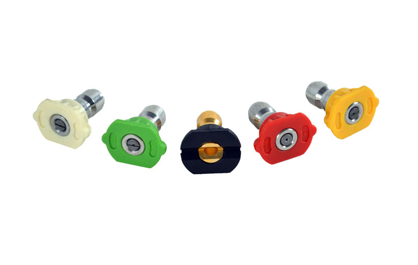Image of 5 different colored nozzles
