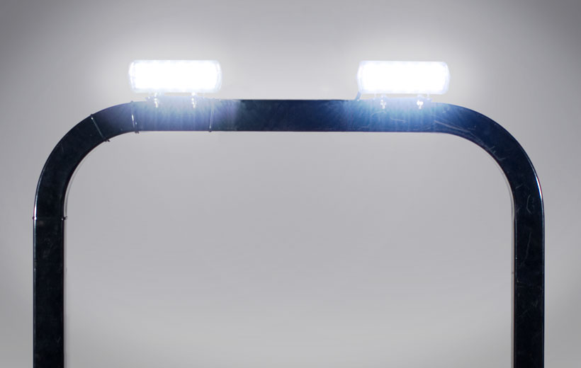 Image of lights mounted on a roll over bar