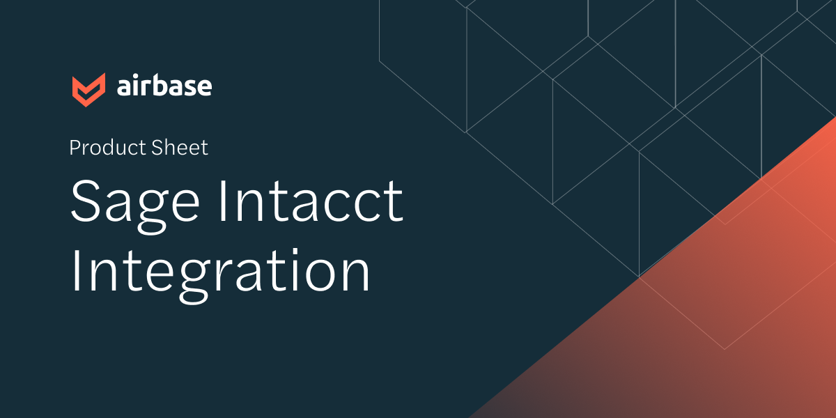 Sage Intacct Integration Product Sheet Overview Airbase