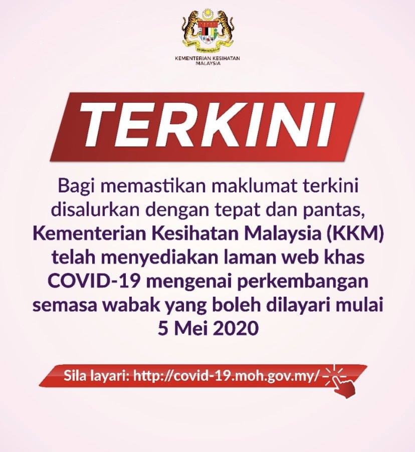 Laman Web Khas Covid19 dari KKM boleh Dilayari Mulai 5 Mei 2020 Media