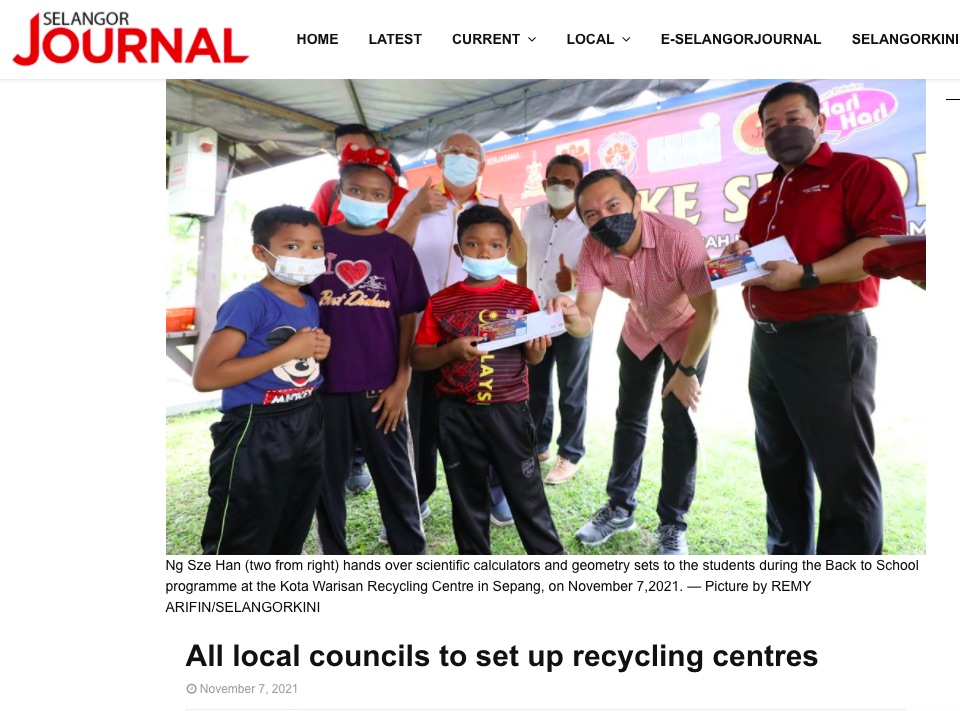 Selangor Journal All Local Councils To Set Up Recycling Centres Inisiatif