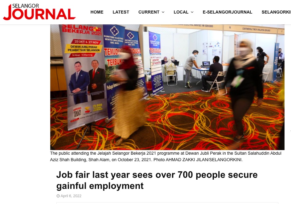 Selangor Journal Job fair last year sees over 700 people secure